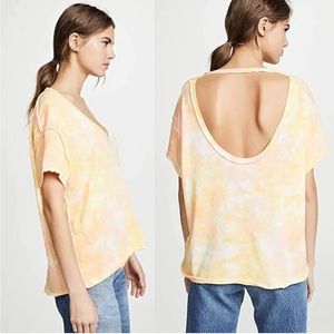 We the Free People Womens All Mine Top Relaxed Berry Orange Tie Dye XS